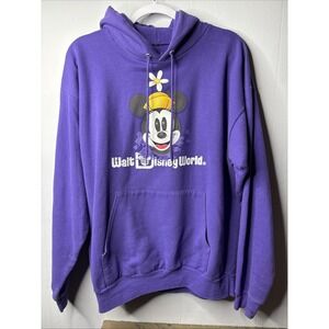 Disneyland Resort Minnie Mouse Womens Large Purple Hoodie Disney World by Hanes